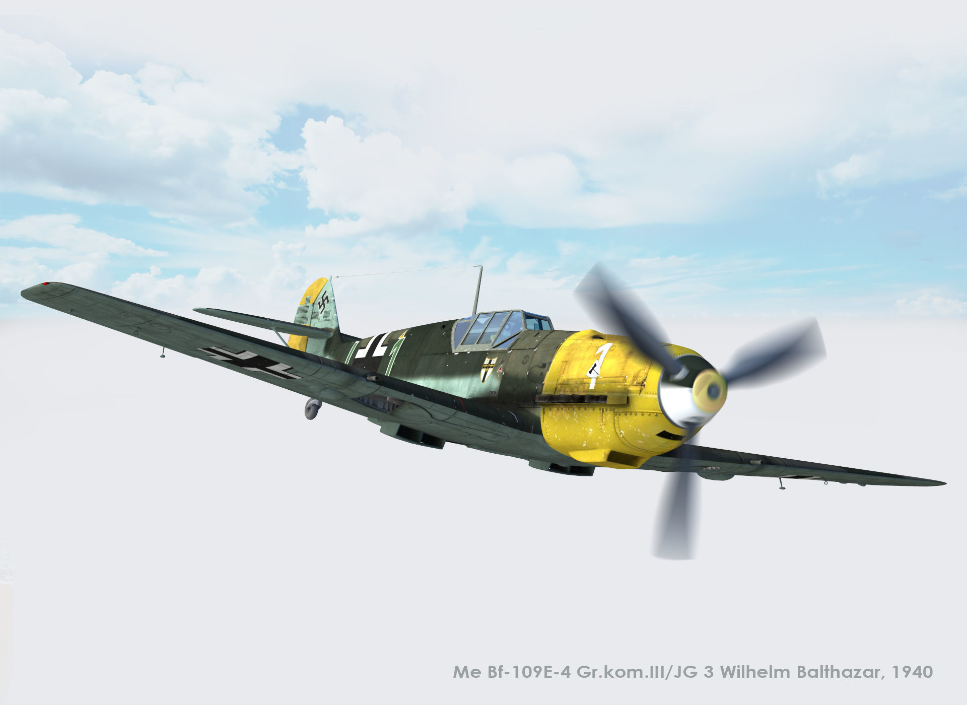  Messerschmitt Bf-109E-4 Green 1 3D model_3