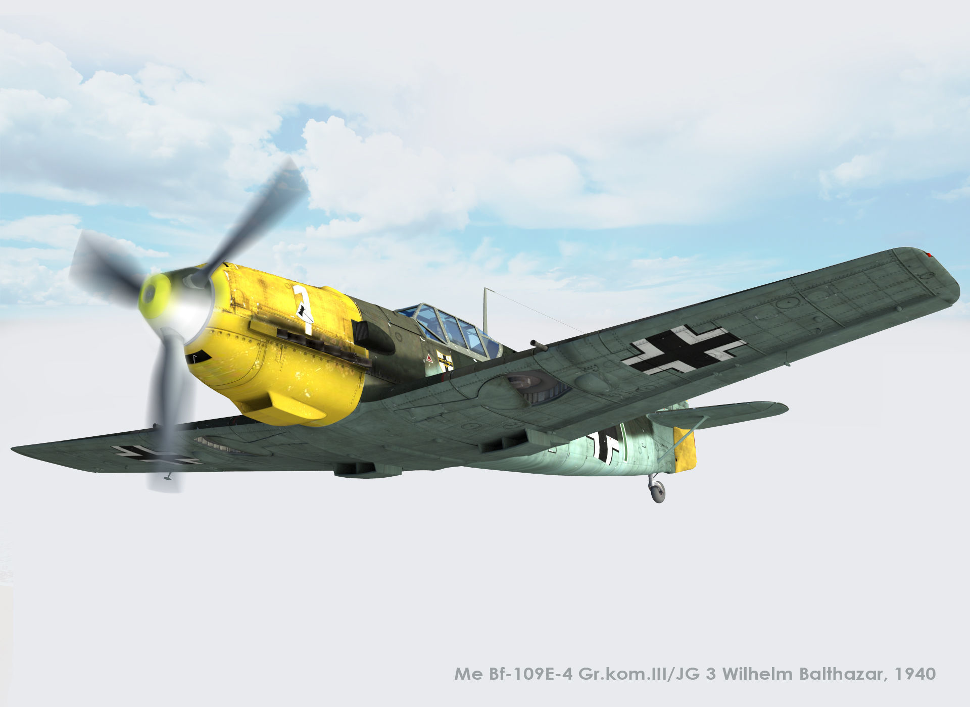  Messerschmitt Bf-109E-4 Green 1 3D model_1