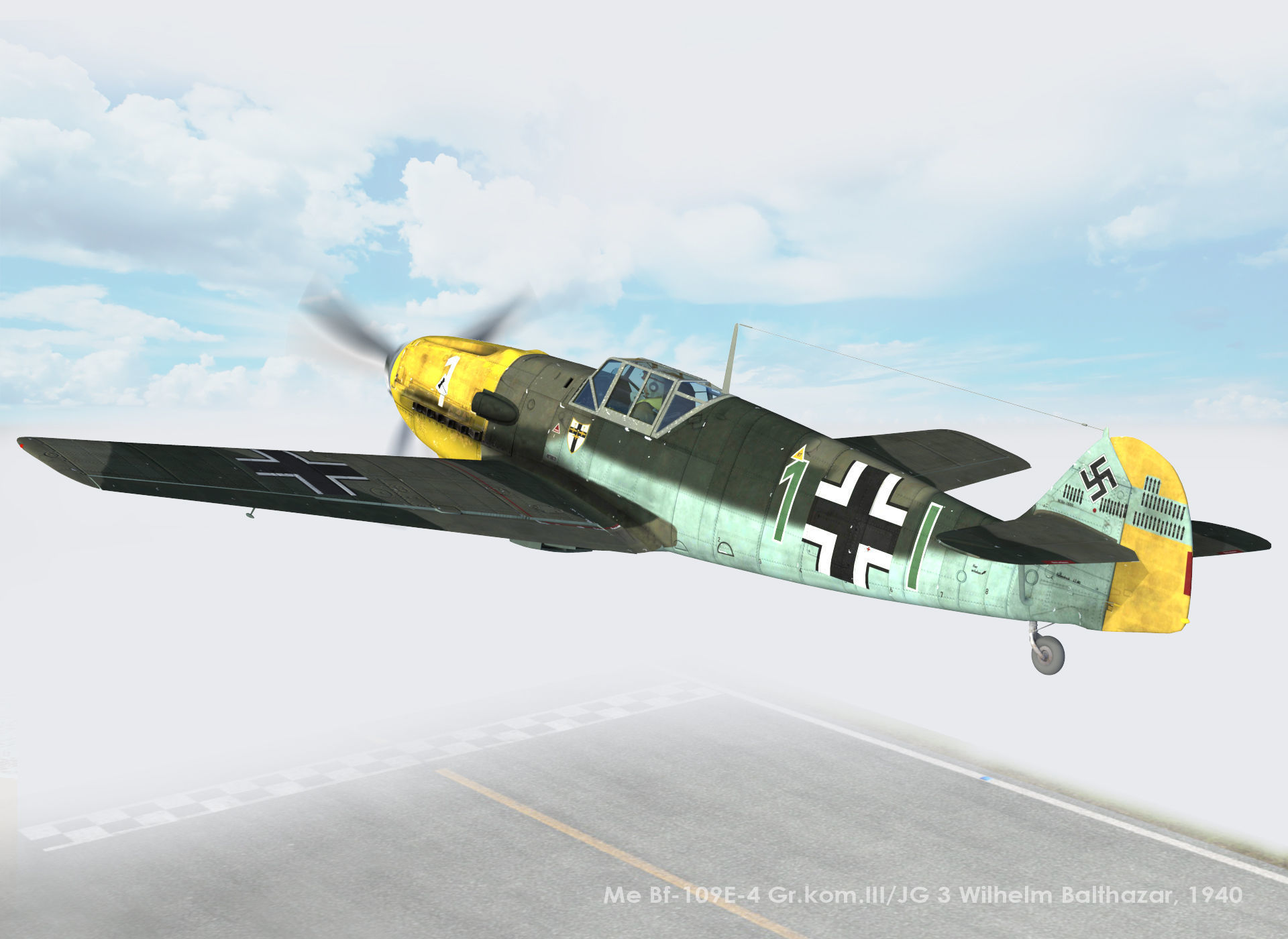  Messerschmitt Bf-109E-4 Green 1 3D model_7