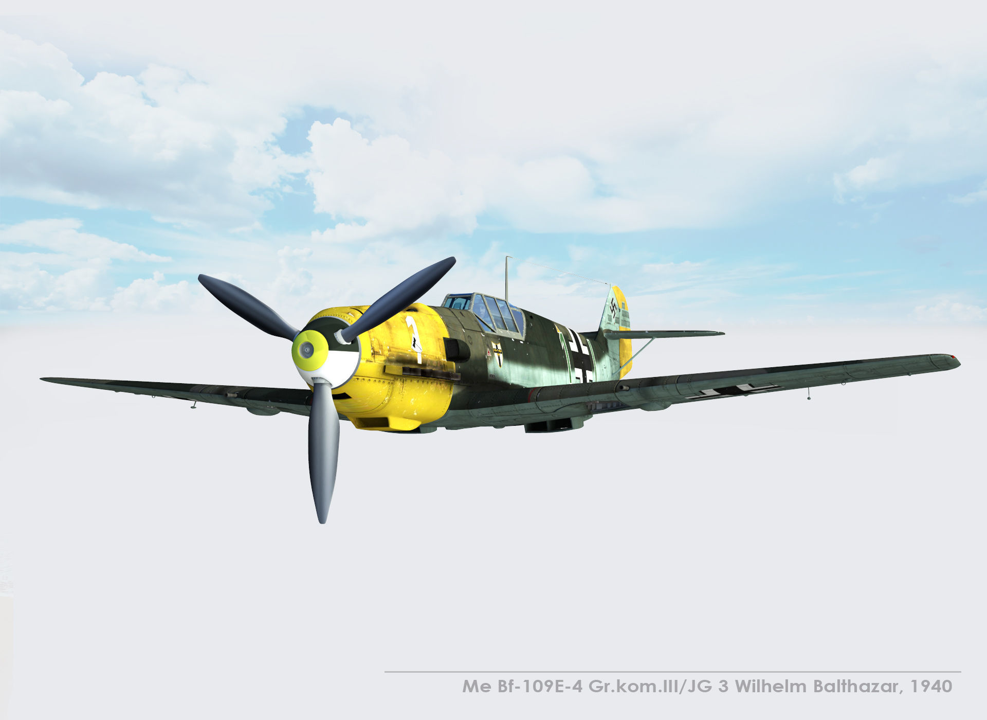  Messerschmitt Bf-109E-4 Green 1 3D model_12