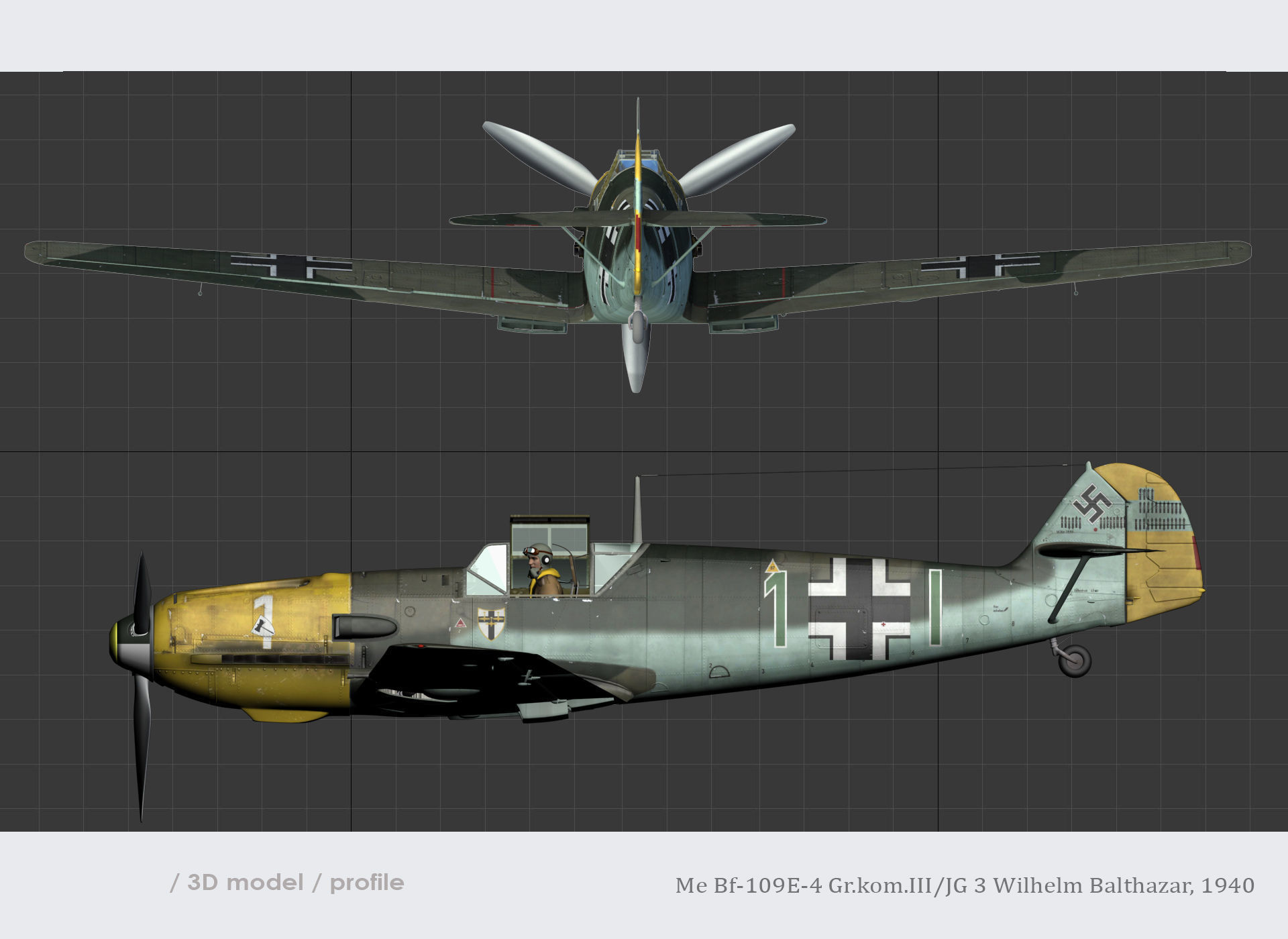  Messerschmitt Bf-109E-4 Green 1 3D model_15