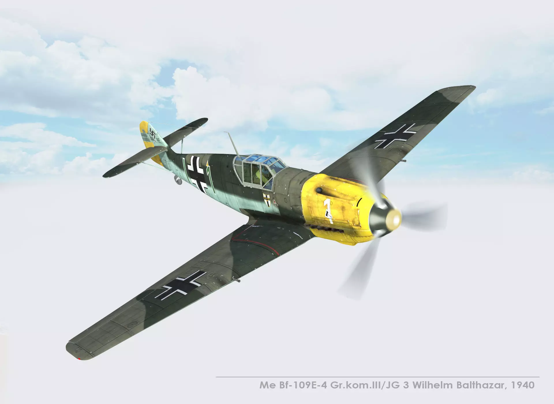  Messerschmitt Bf-109E-4 Green 1 3D model_0