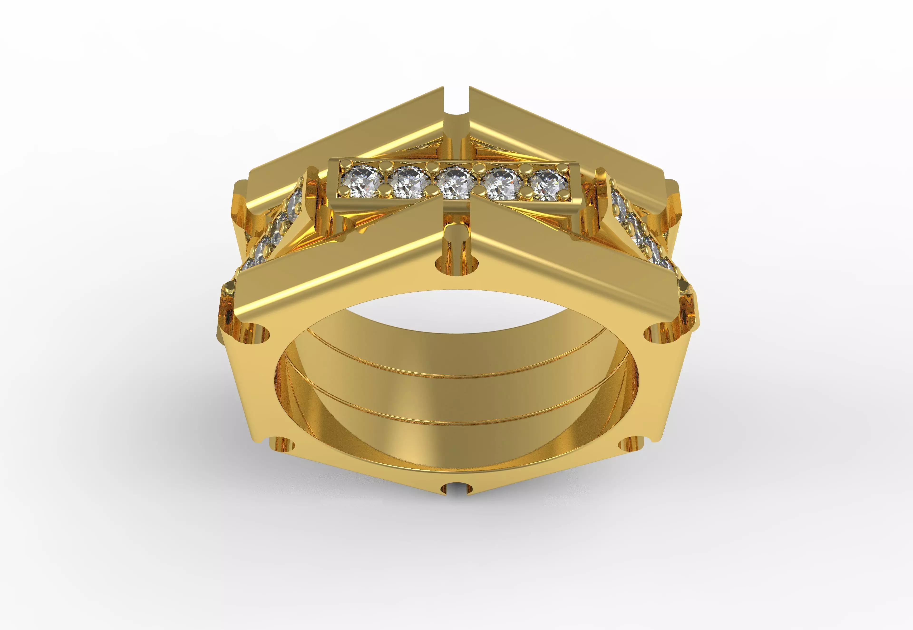 Unique Diamond Bars Eternity Band for Men 3D print model