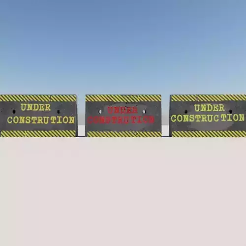 Under construction blockade Low-poly 3D model