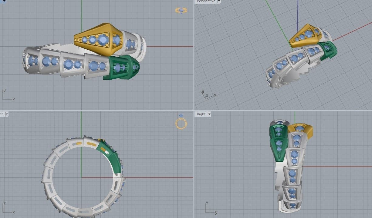 Bvlgari Serpenti Ring 3D print model_5