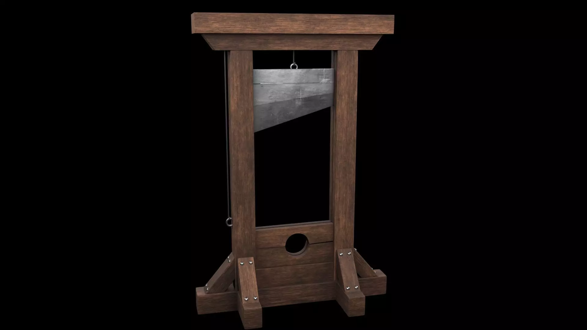 3d model Medieval guillotine Low-poly 3D model_0
