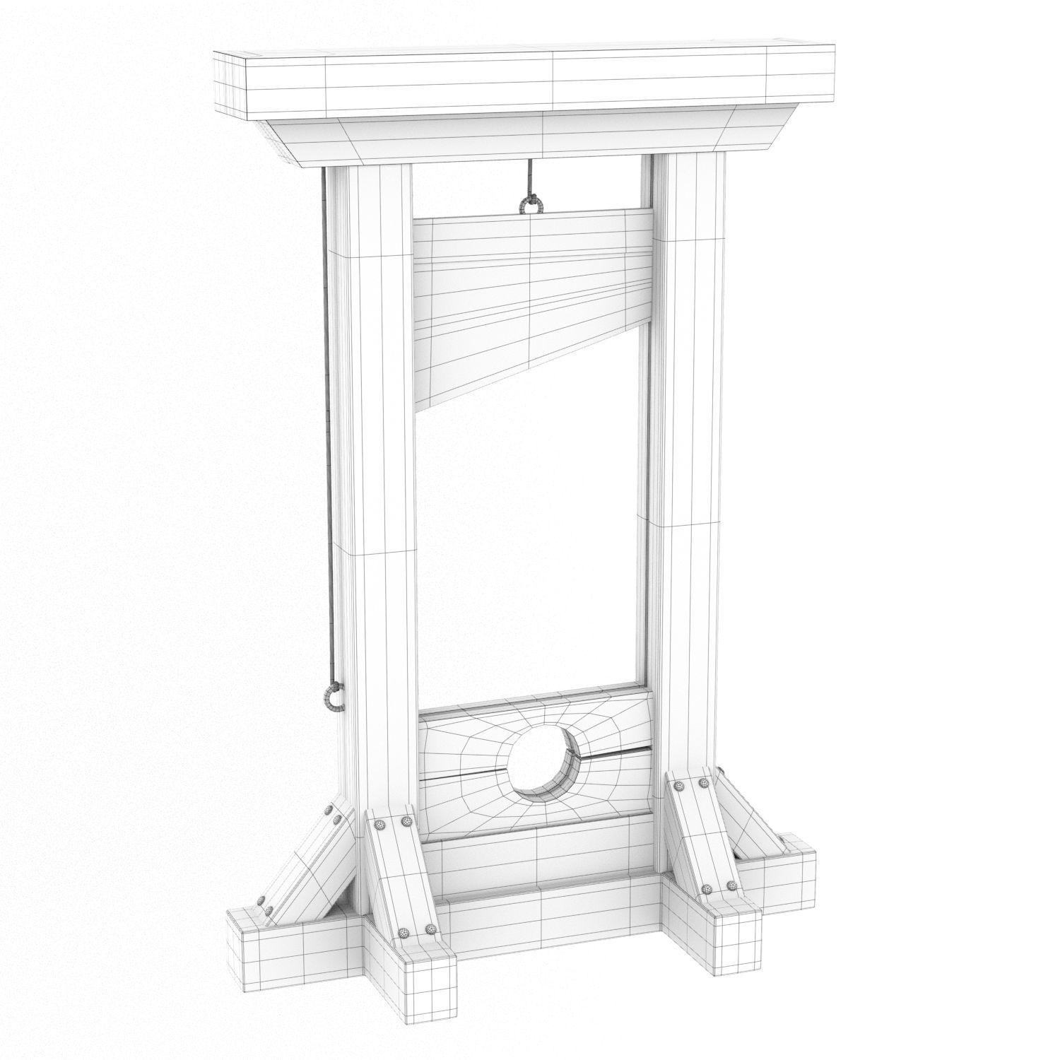 3d model Medieval guillotine Low-poly 3D model_4