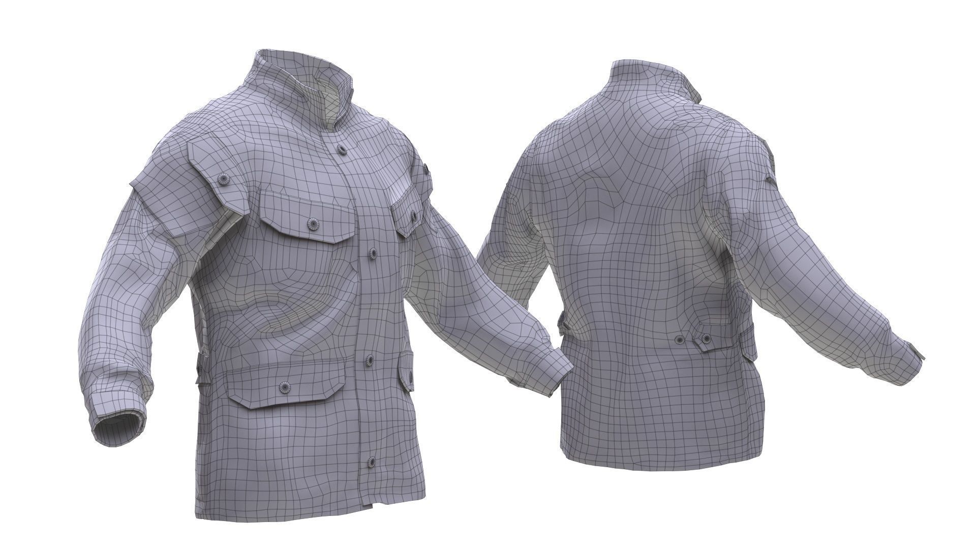 Jacket Low-poly 3D model_4