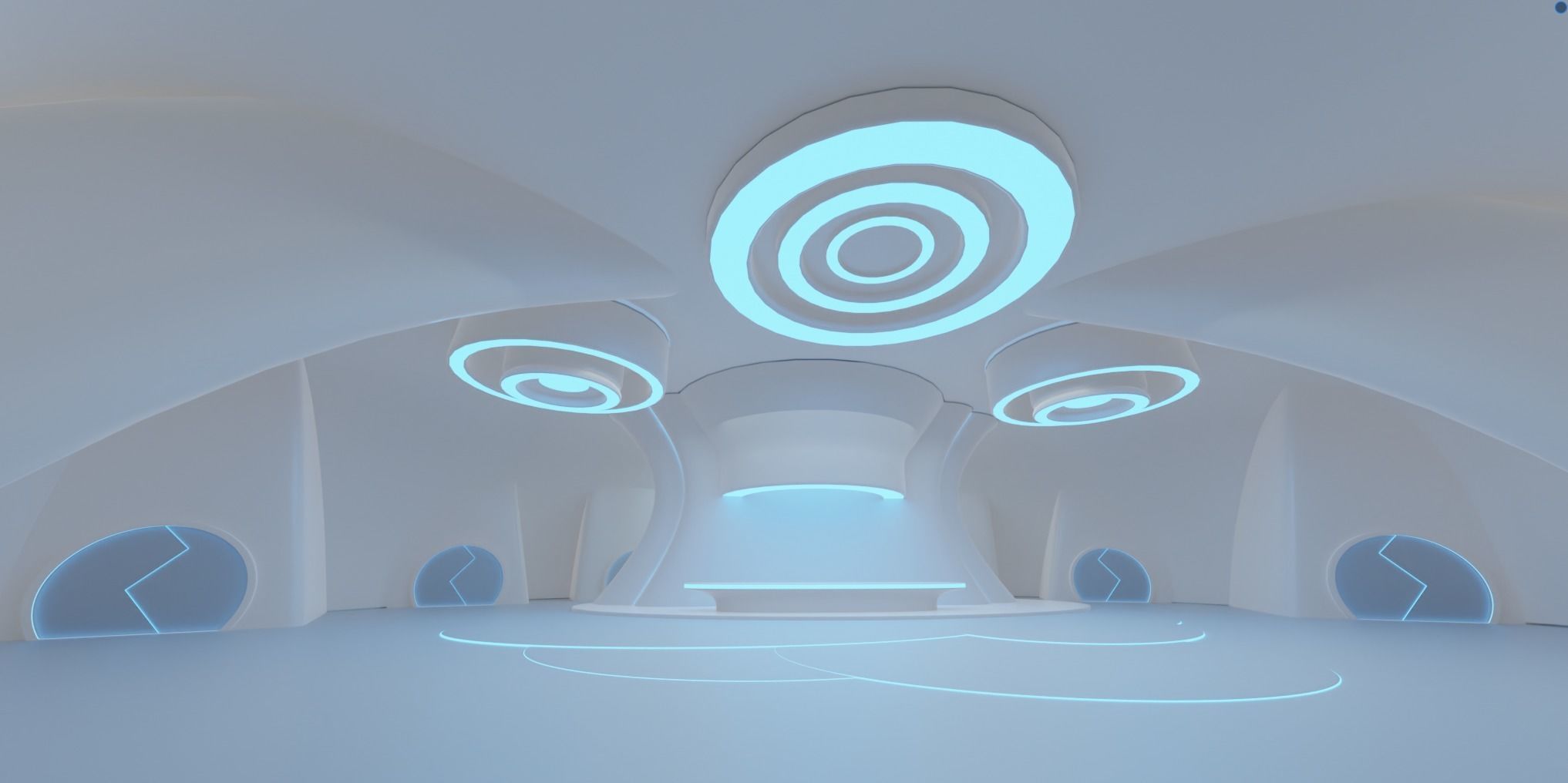 Futuristic city very detailed with interiors and folliage 3D model_2