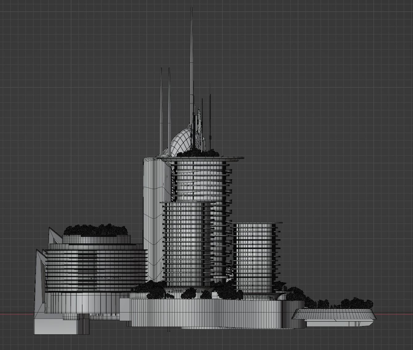 Futuristic city very detailed with interiors and folliage 3D model_7