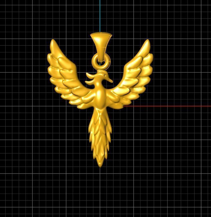 Phoenix Pendant o2 3D print model_3