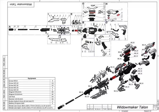 Widowmaker Talon - Overwatch - STL CAD bundle - Personal Use 3D print model