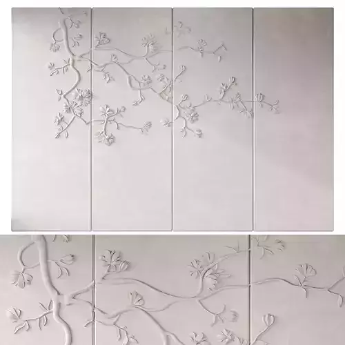 Japandi Floral Wall Panels