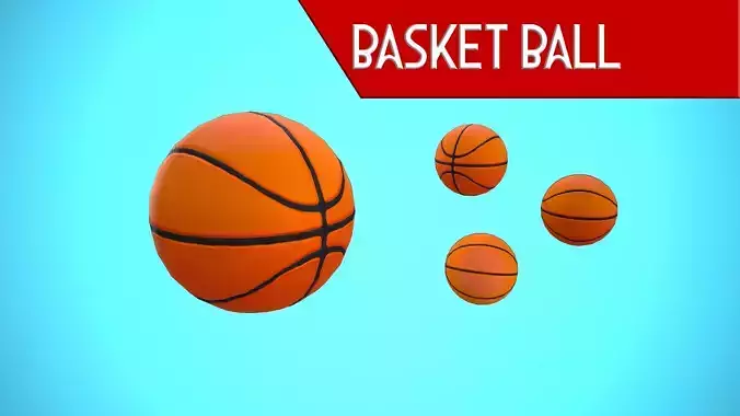 BASKET BALL CARTOON STYLIZED Low-poly 3D model