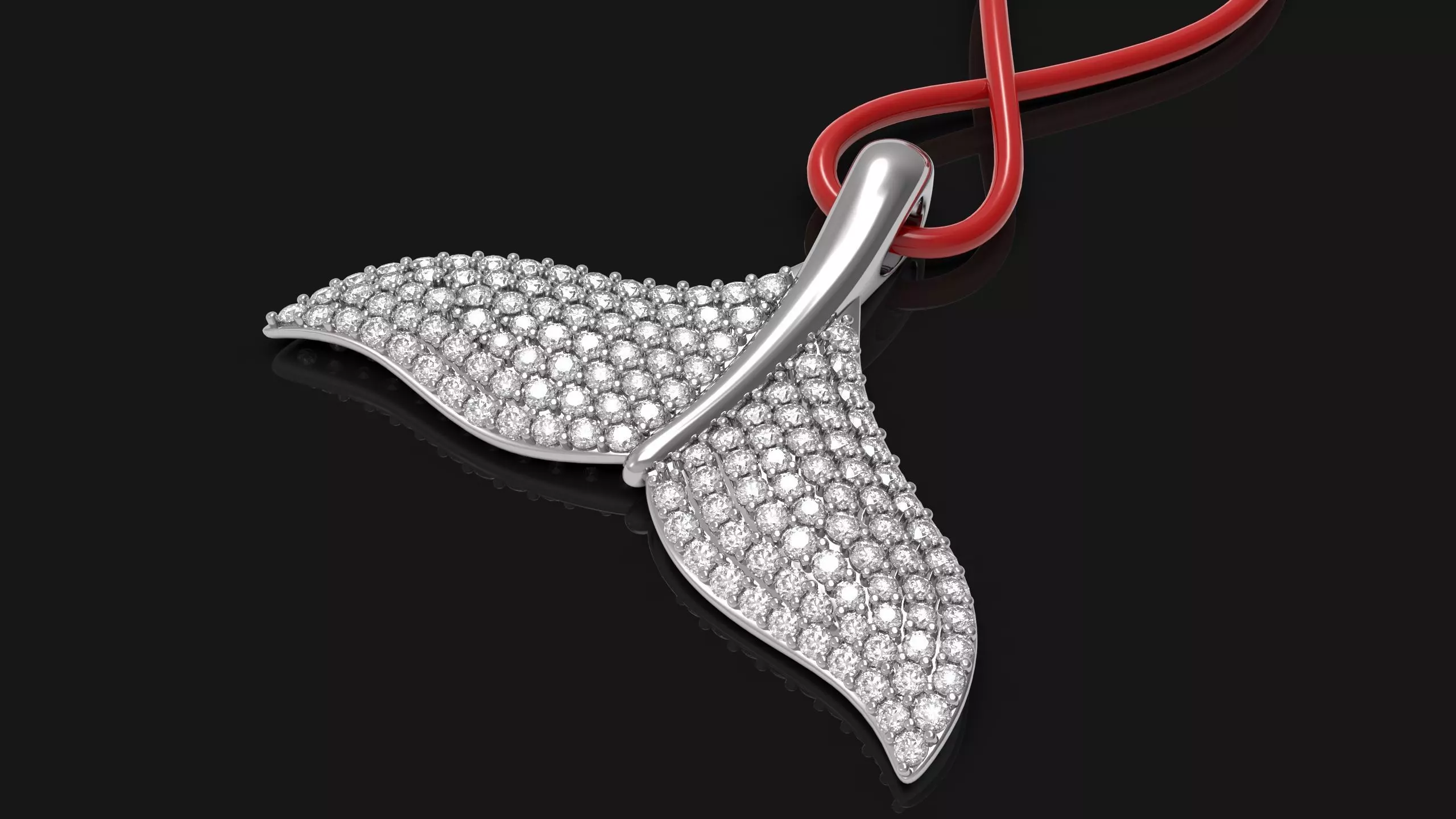 DIAMOND WHALE TAIL NECKLACE 3D print model