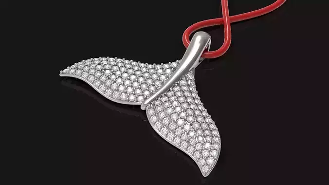 DIAMOND WHALE TAIL NECKLACE