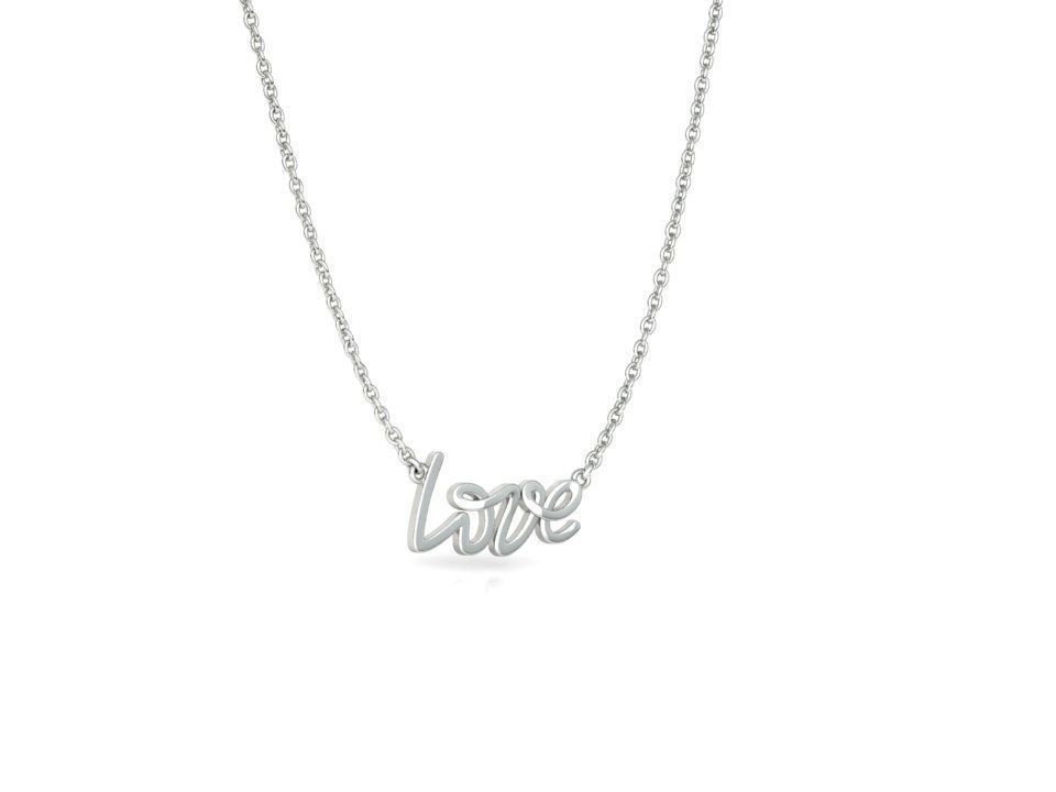 Love Inscription Necklace 24mm Love Word Pendant 3D print model_26