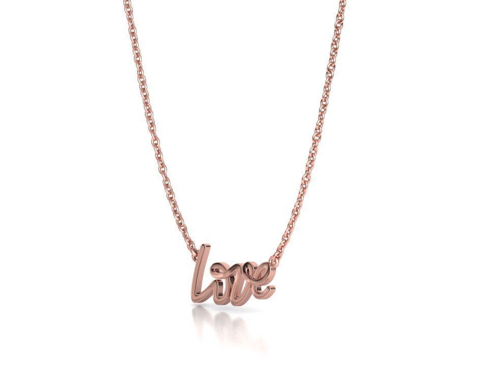 Love Inscription Necklace 24mm Love Word Pendant 3D print model_15