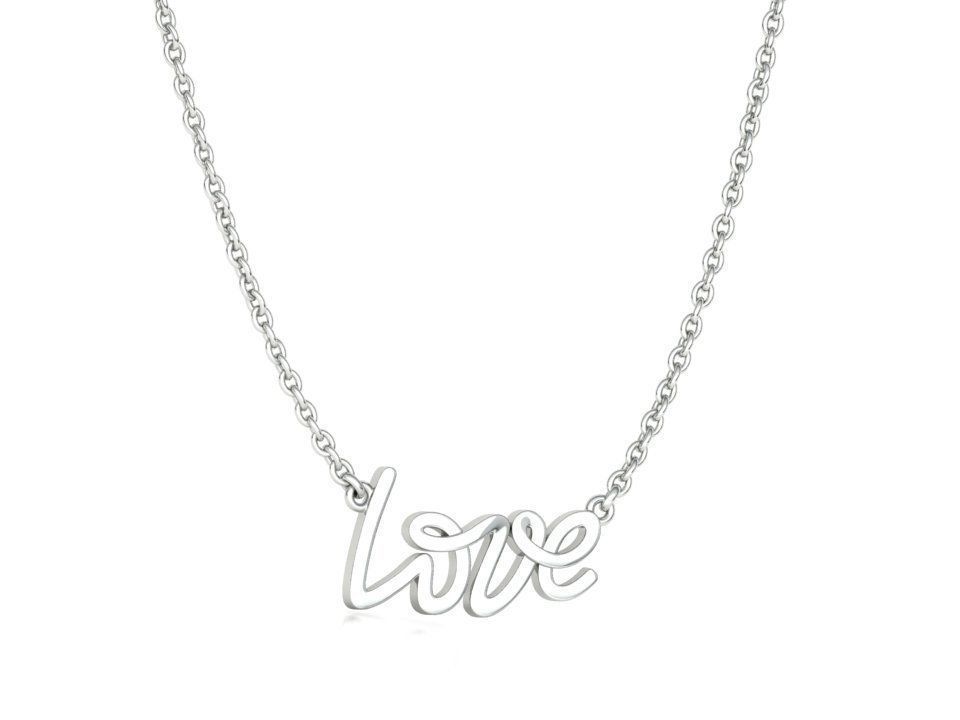 Love Inscription Necklace 24mm Love Word Pendant 3D print model_7