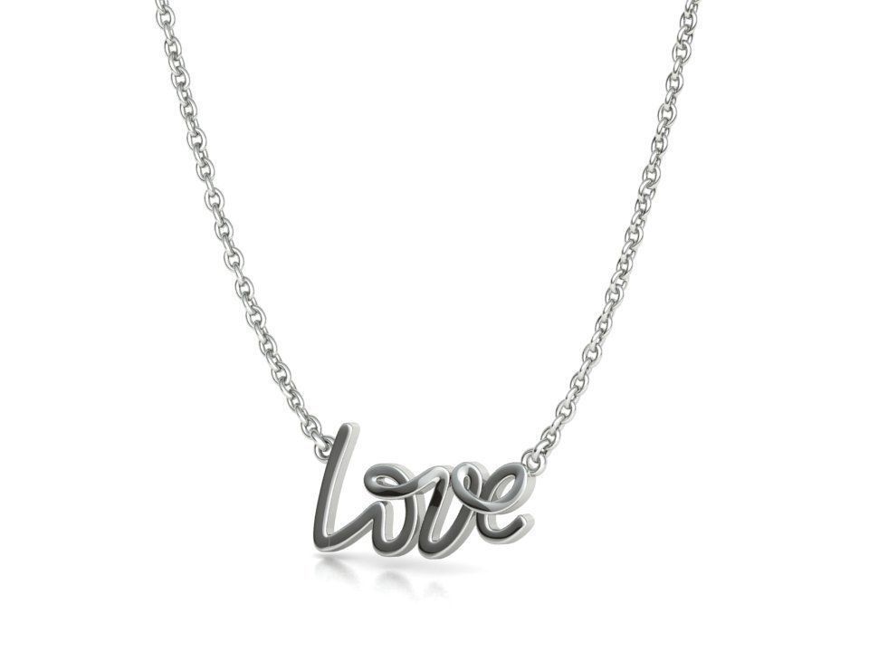 Love Inscription Necklace 24mm Love Word Pendant 3D print model_32