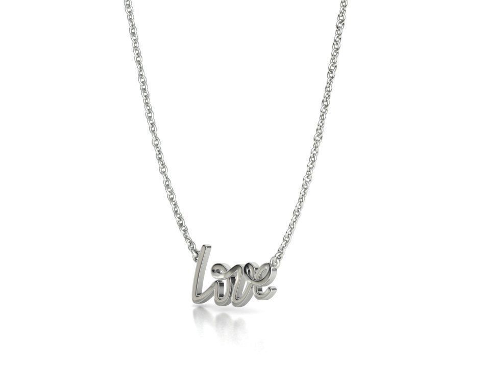 Love Inscription Necklace 24mm Love Word Pendant 3D print model_17