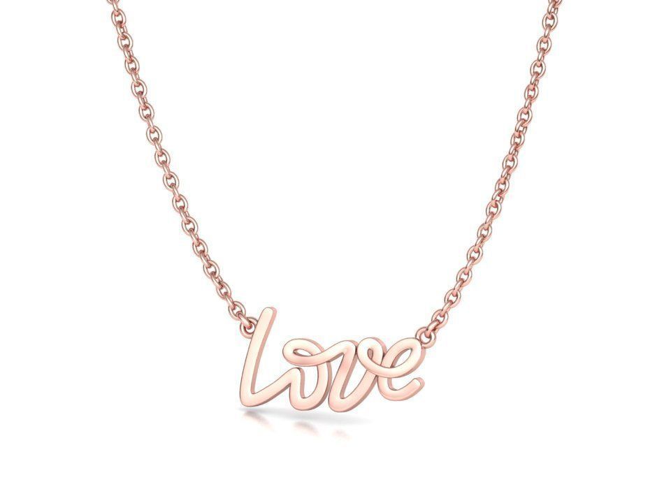 Love Inscription Necklace 24mm Love Word Pendant 3D print model_27
