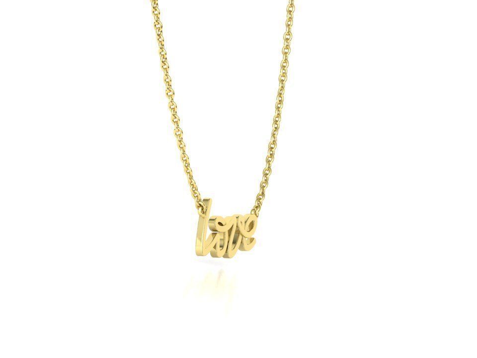 Love Inscription Necklace 24mm Love Word Pendant 3D print model_22