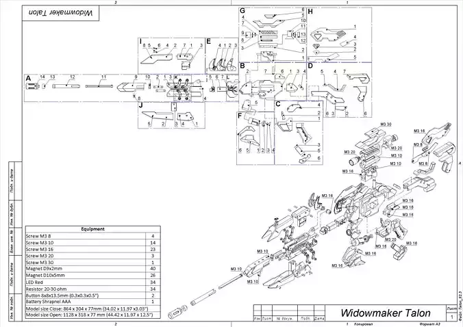 Widowmaker Talon - Overwatch - STL CAD bundle - Commercial Use