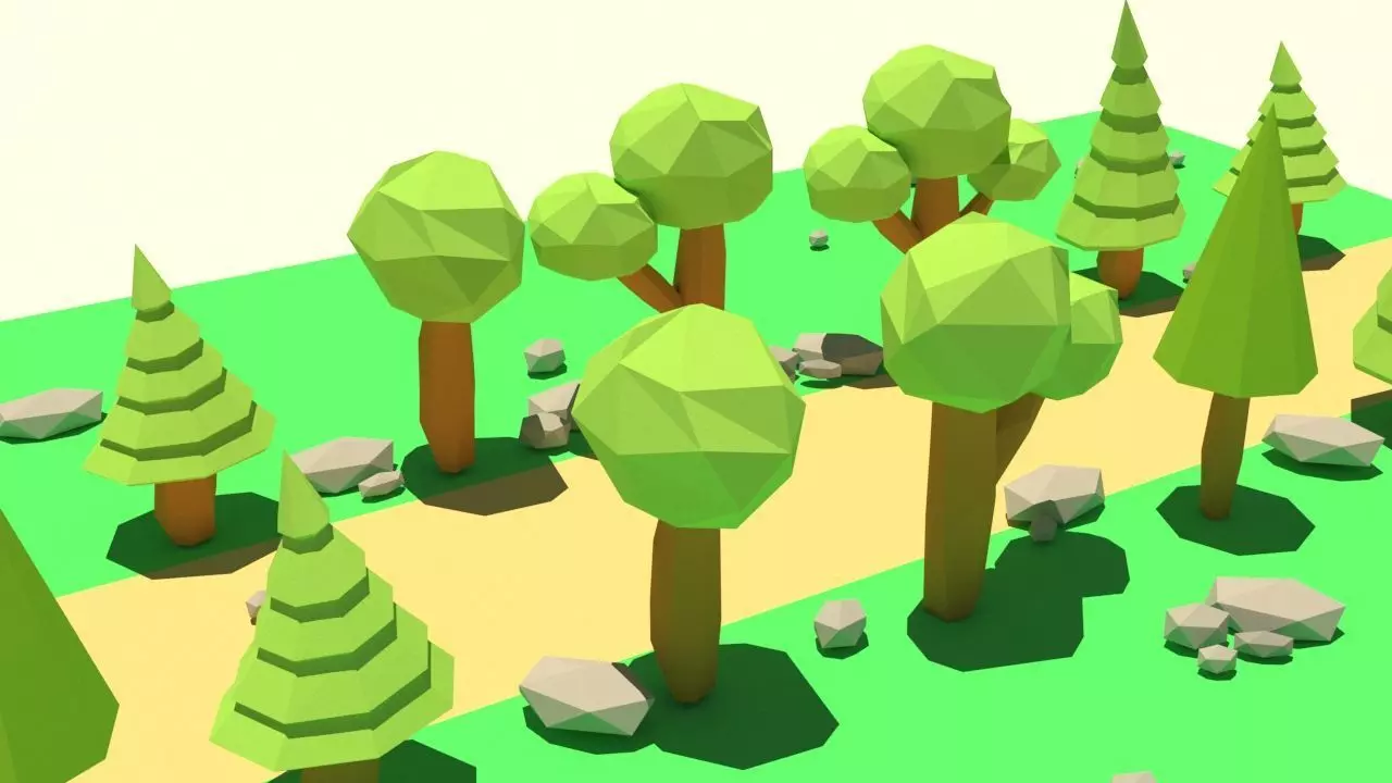Low-Poly Forest Nature 3D model_0
