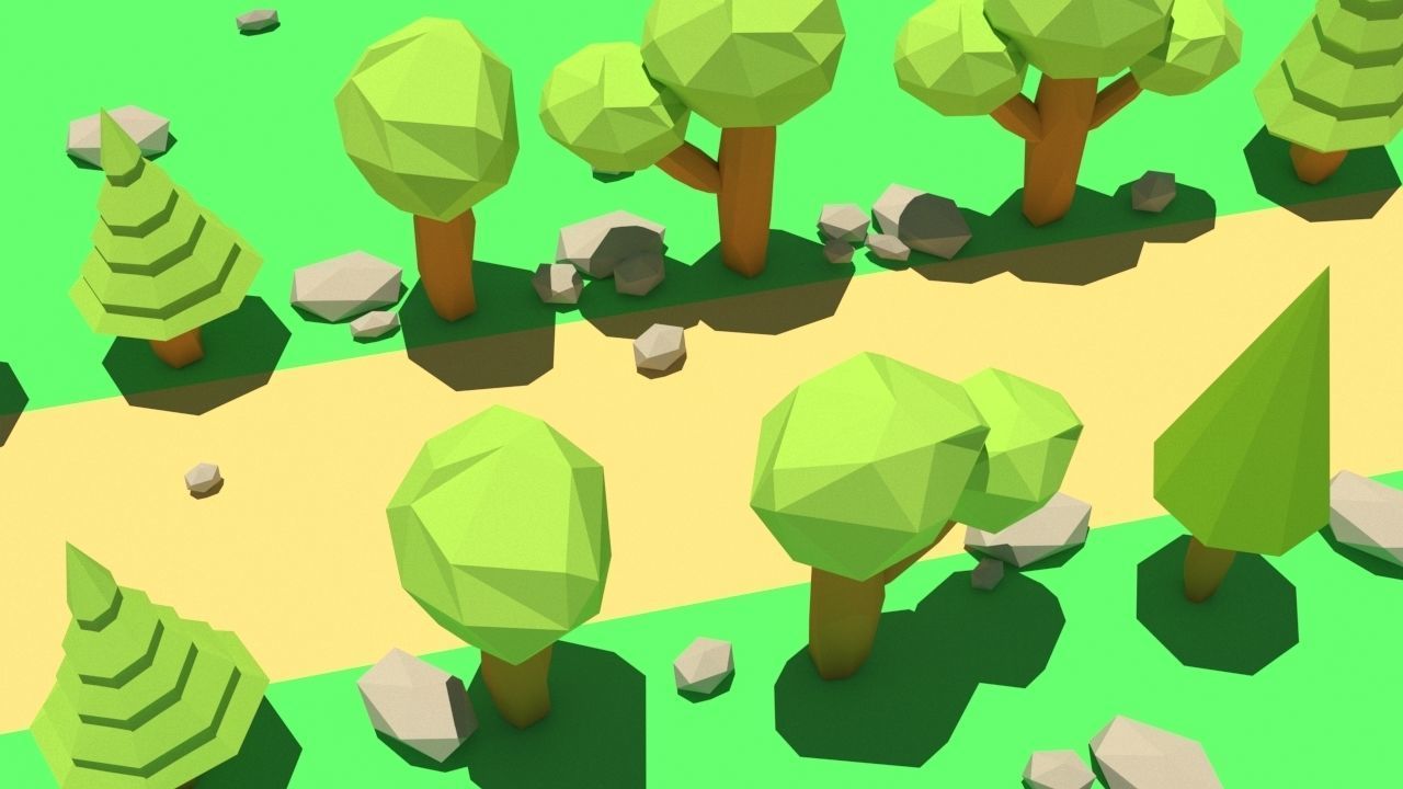 Low-Poly Forest Nature 3D model_1