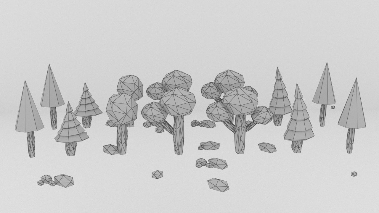 Low-Poly Forest Nature 3D model_4