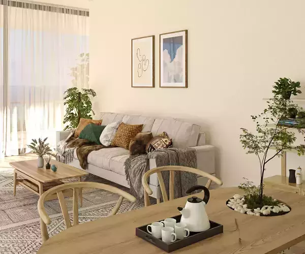 Luxurious resort interior design Free 3D model