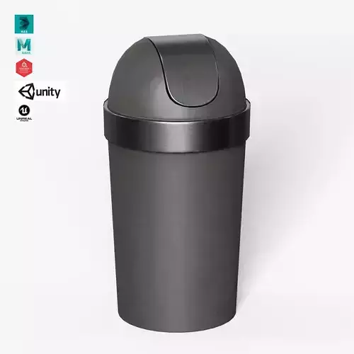 Trash Can Low-poly 3D model