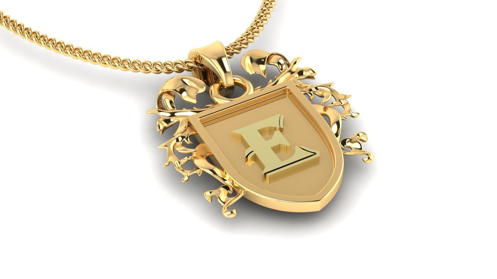 Letter- E - Pendant Name  3D print model_2