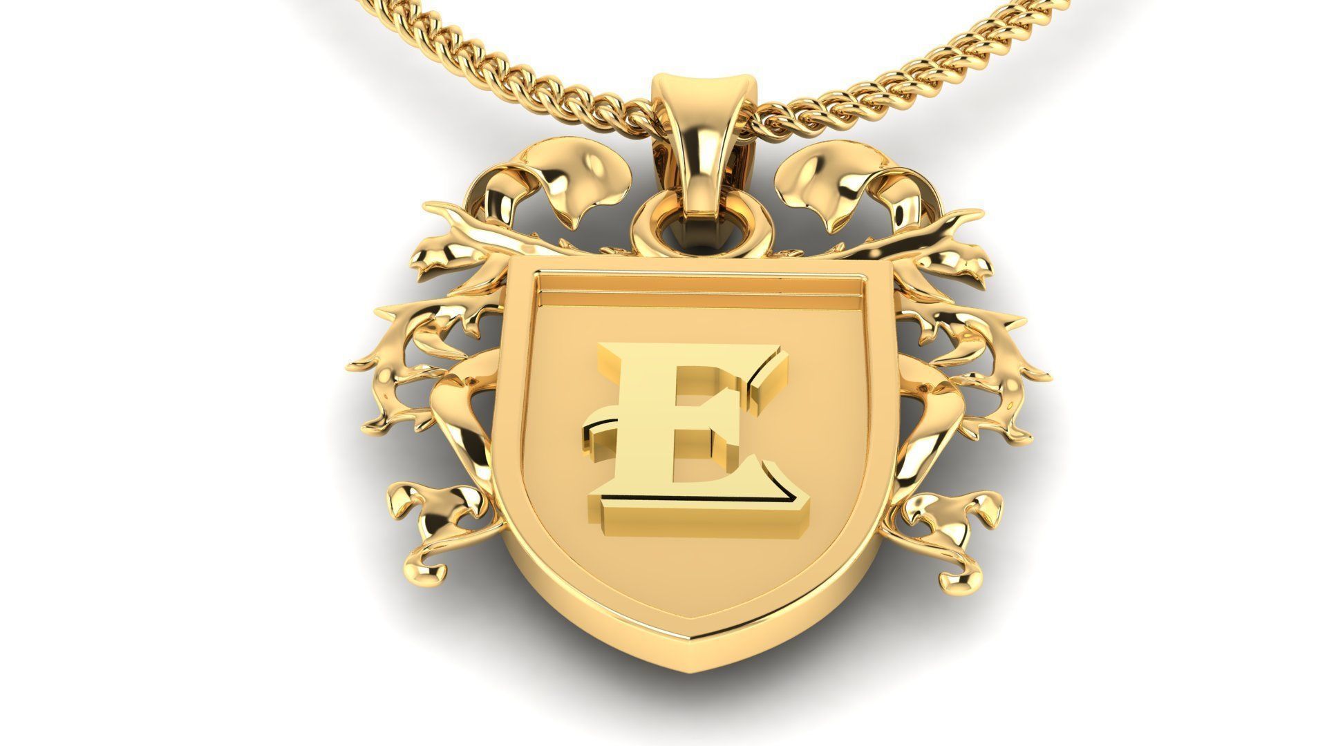 Letter- E - Pendant Name  3D print model_1