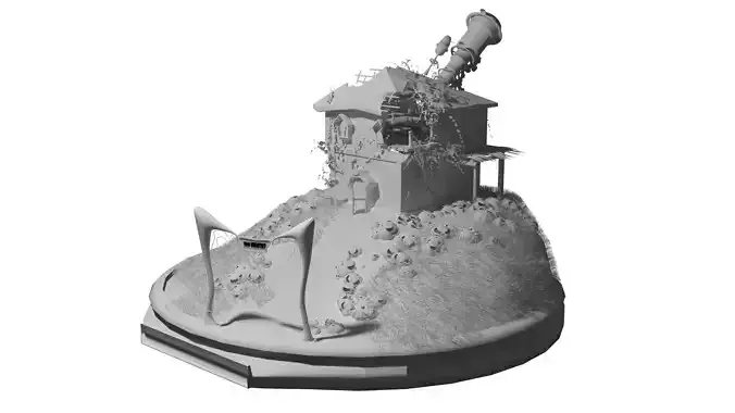 Mad Scientist House No textures Free 3D model