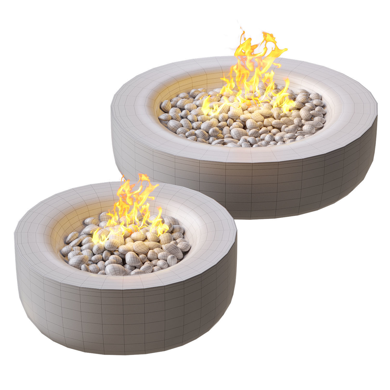 The AURA fire table by Lumacast Low-poly 3D model_8