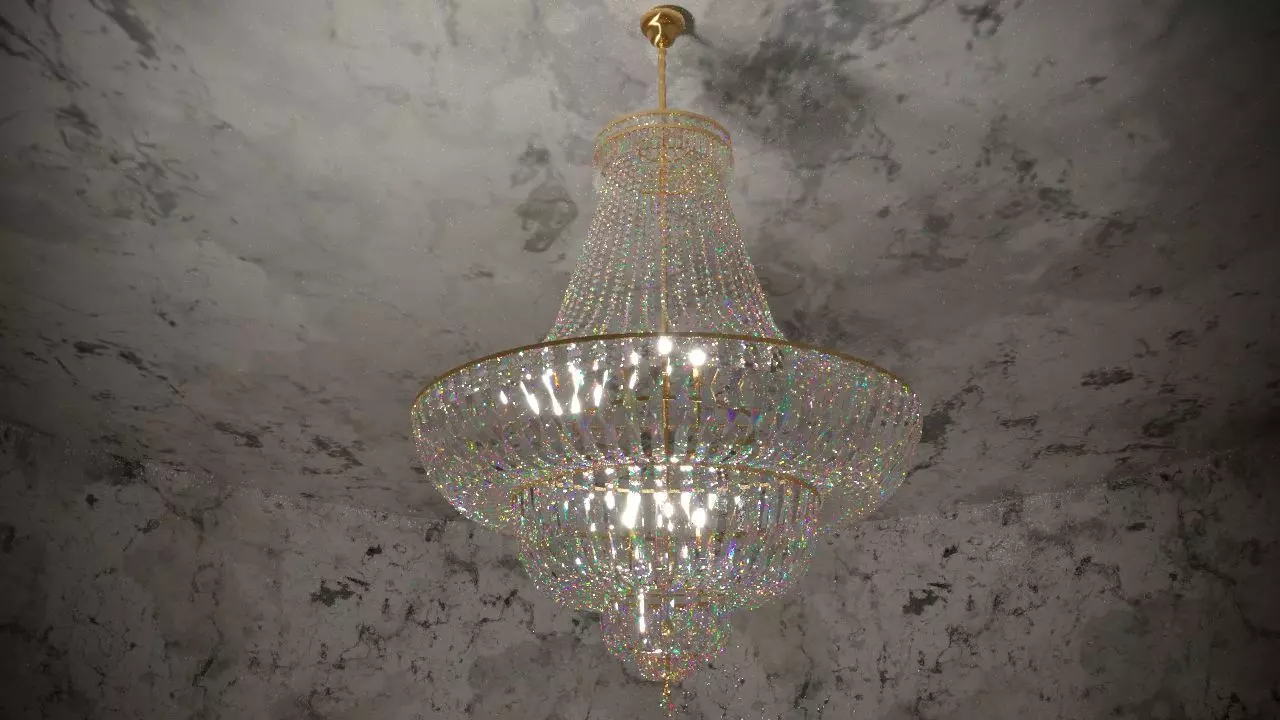 Diamond chandelier 3D model_0
