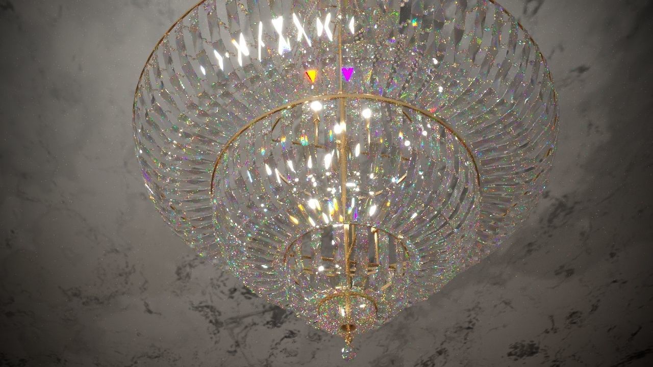 Diamond chandelier 3D model_3