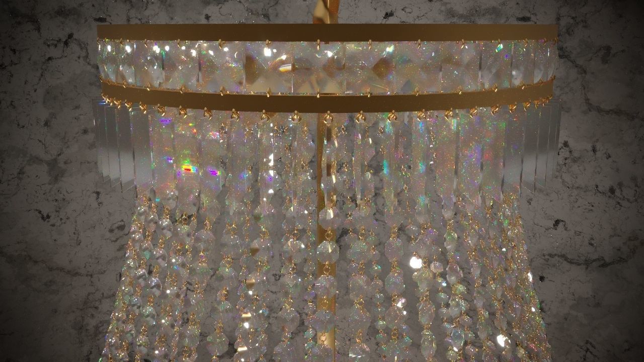 Diamond chandelier 3D model_2