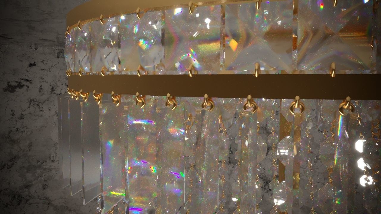 Diamond chandelier 3D model_6