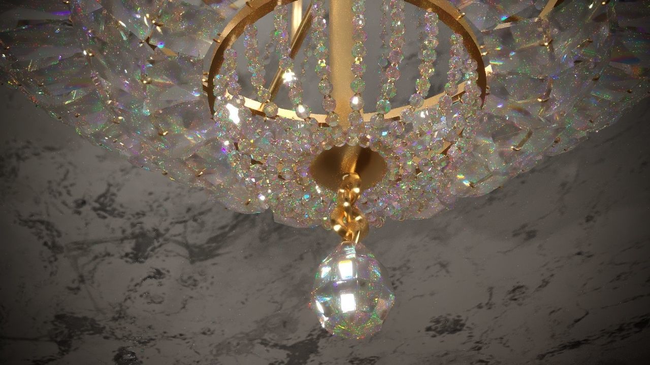 Diamond chandelier 3D model_4