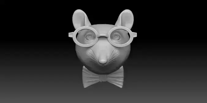 The Librarian Mouse  Ignatious Fuzz 3D print model