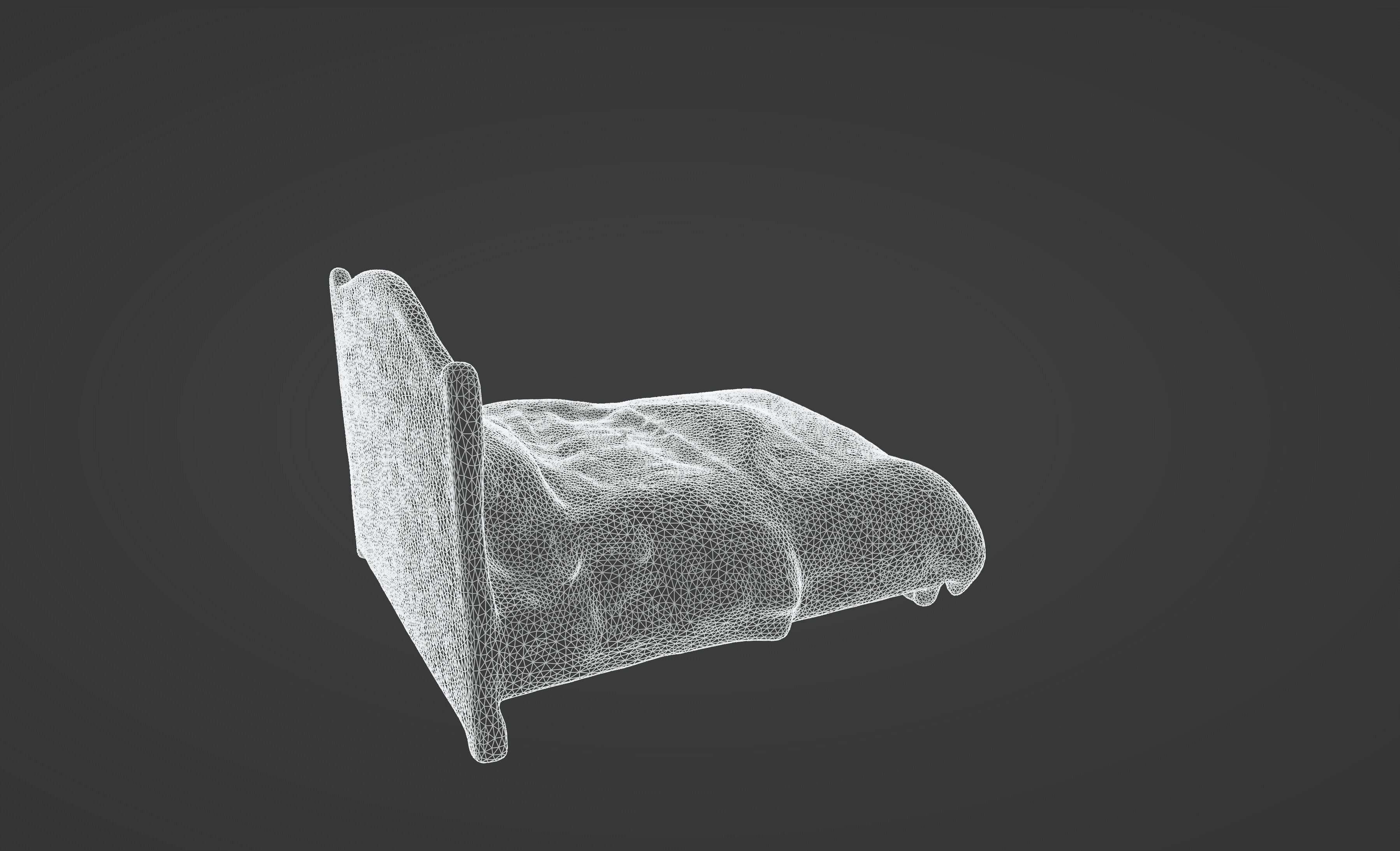 Velvet Dreams Luxurious Baroque-Style Bed 3D model_16