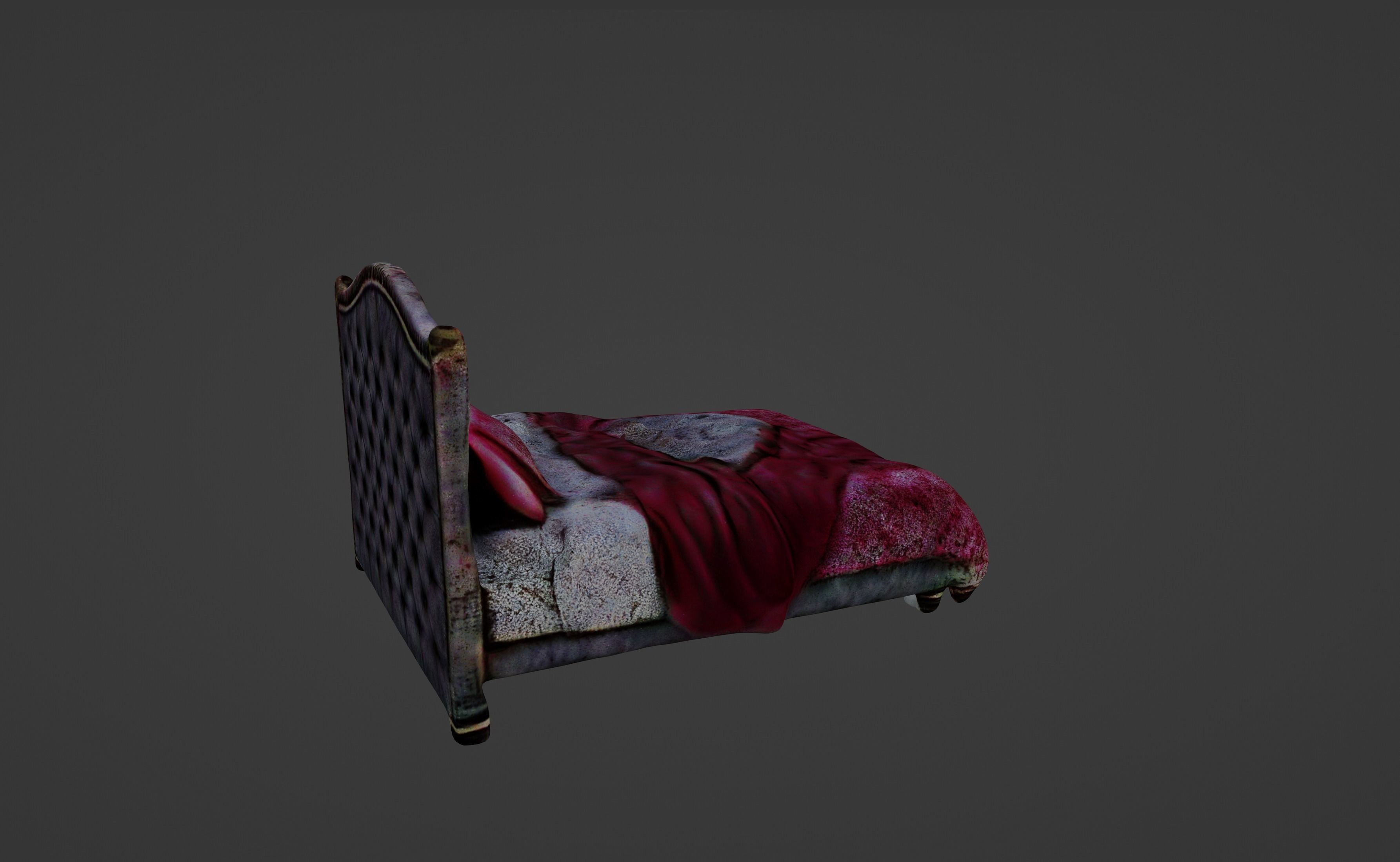 Velvet Dreams Luxurious Baroque-Style Bed 3D model_10