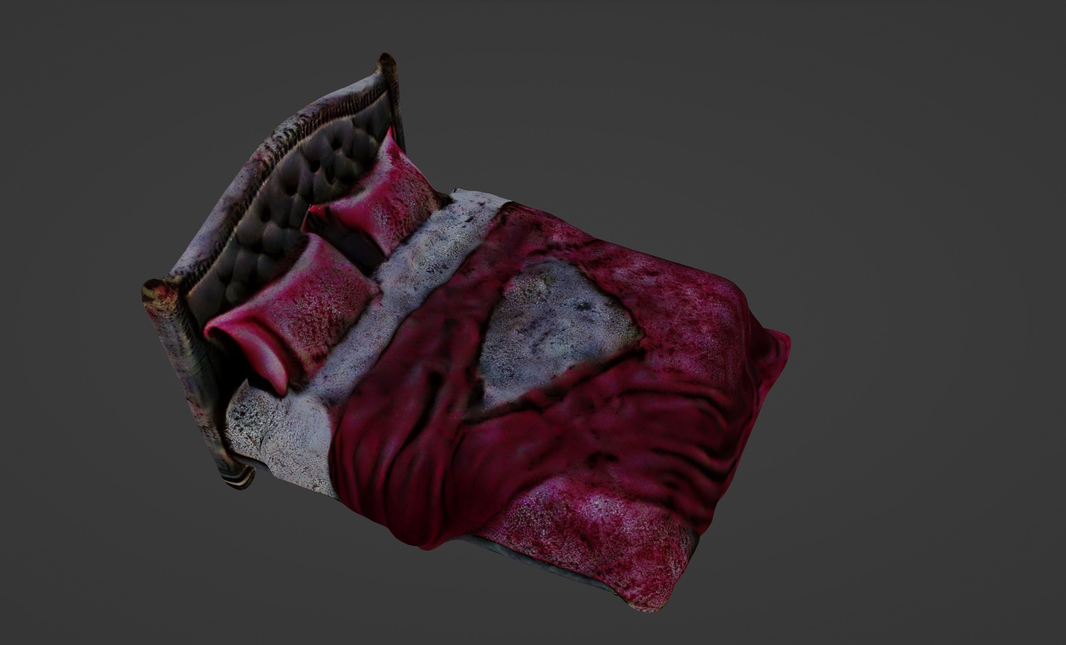 Velvet Dreams Luxurious Baroque-Style Bed 3D model_11