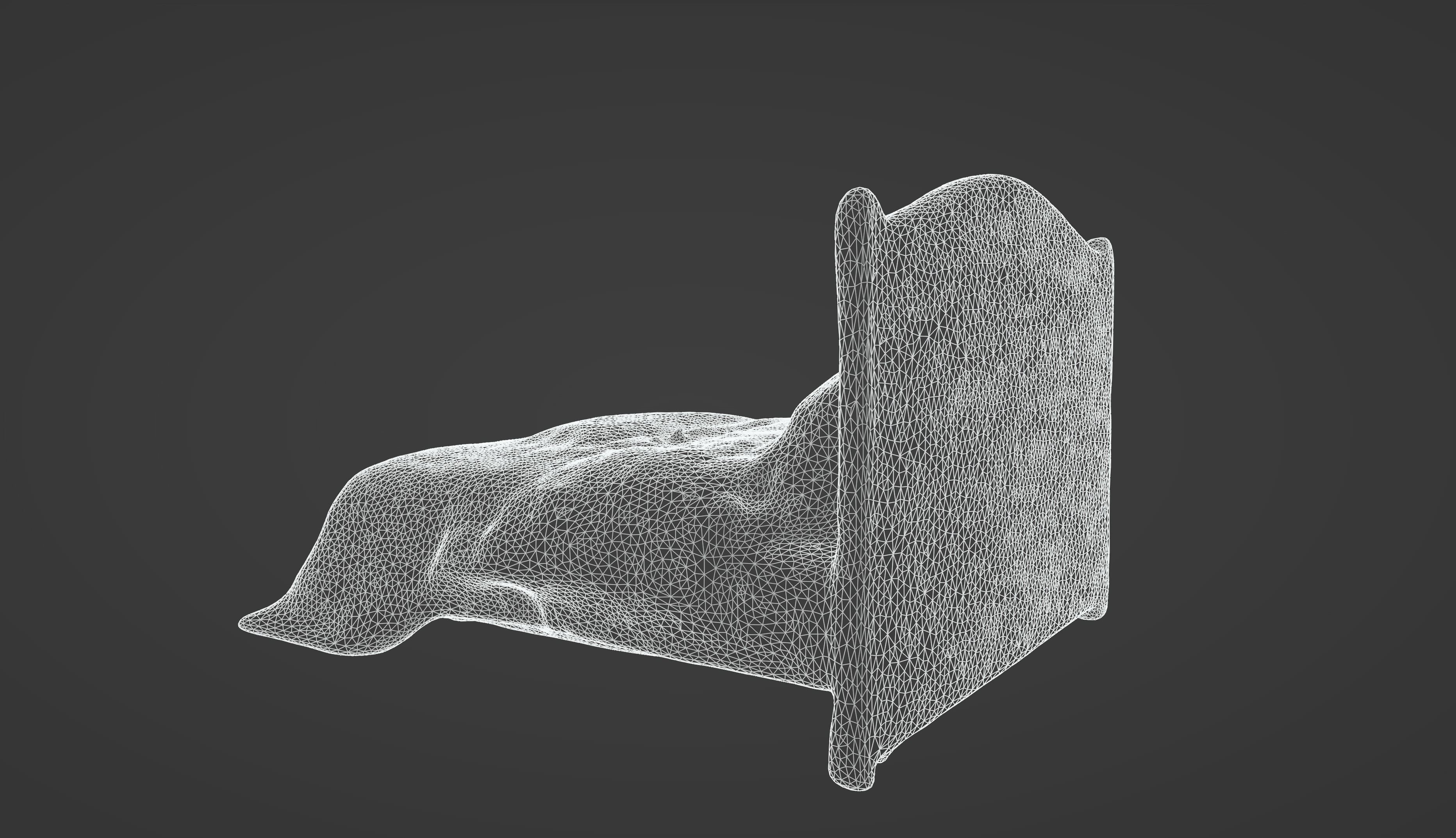 Velvet Dreams Luxurious Baroque-Style Bed 3D model_15