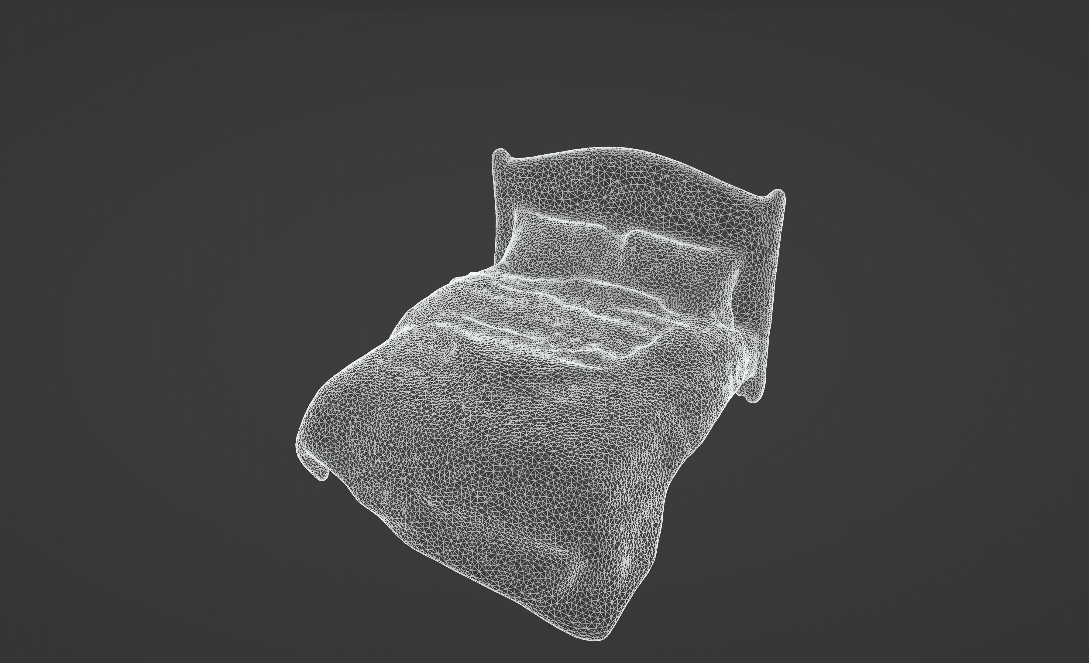 Velvet Dreams Luxurious Baroque-Style Bed 3D model_17