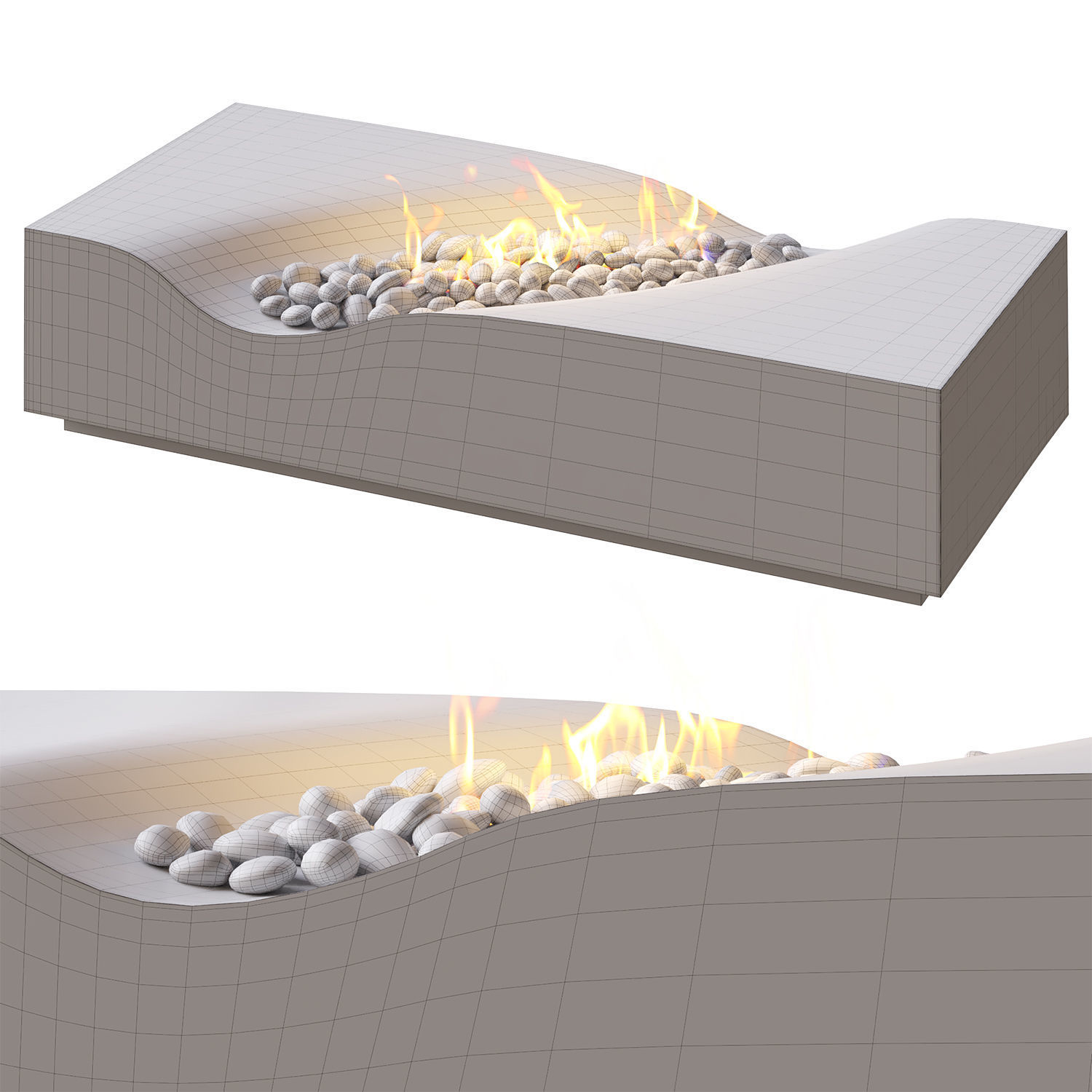 PAOLO fire table by Lumacast Low-poly 3D model_4