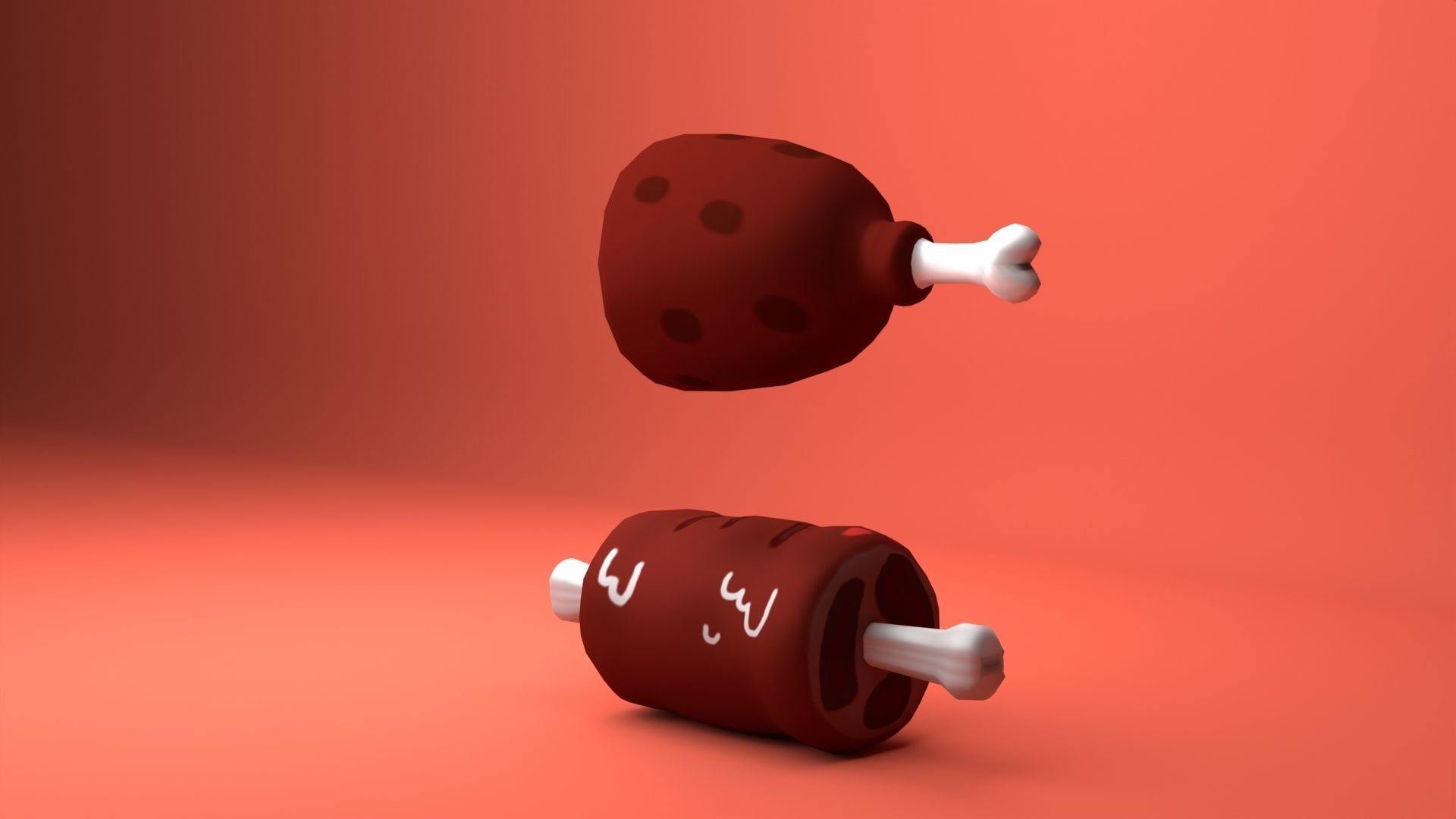 Meat Stick 3D model_2